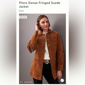 Anthropologie Pilcro Danae Fringe Suede Jacket XL